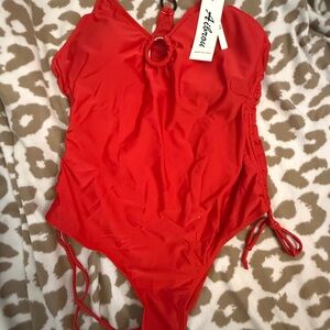 Red One Piece Swimsuit size XL
